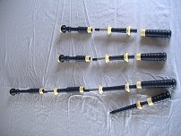 Laurie bagpipes made from African Blackwood with casihe mounts at $2950 NZ