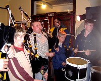 The Mataura Kilties Pipe Band - playing at the South Seas Hotel Stewart Island