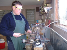 Brendon Fairbairn at the lathe 2006
