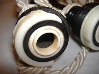 Bagpipe replacement Ivory made from an old ivory chanter sole - Before